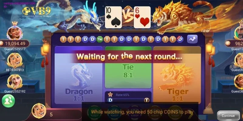 Rồng Hổ trực tuyến với dealer thật và cửa cược rõ ràng